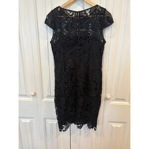 Adrienne Papell Black Lace Dress‎ Size 8